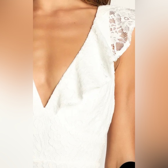 Lulus White Lace Ruffled Mermaid Maxi Dress - Picture 5 of 9